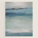 Dragons Teeth Maui - Abstract Painting, Light Blue, Teal, Sage Green Prints Modern Wall Art Jigsaw Puzzle Gallery Image 1