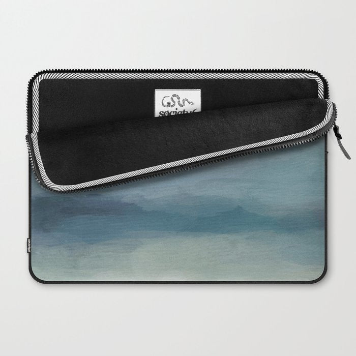 Dragons Teeth Maui - Abstract Painting, Light Blue, Teal, Sage Green Prints Modern Wall Art Laptop Sleeve Gallery Image 2