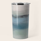 Dragons Teeth Maui - Abstract Painting, Light Blue, Teal, Sage Green Prints Modern Wall Art Travel Mug Gallery Image 1