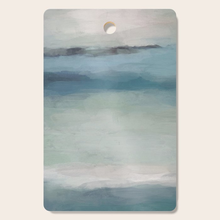 Dragons Teeth Maui - Abstract Painting, Light Blue, Teal, Sage Green Prints Modern Wall Art Cutting Board Gallery Image 1
