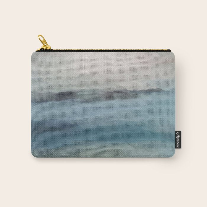 Dragons Teeth Maui - Abstract Painting, Light Blue, Teal, Sage Green Prints Modern Wall Art Carry All Pouch Gallery Image 1