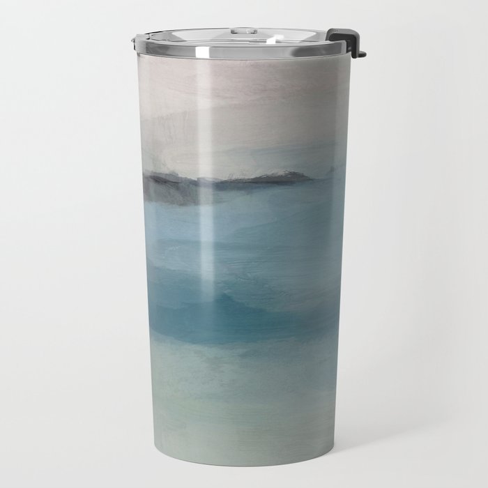 Dragons Teeth Maui - Abstract Painting, Light Blue, Teal, Sage Green Prints Modern Wall Art Travel Mug Gallery Image 2