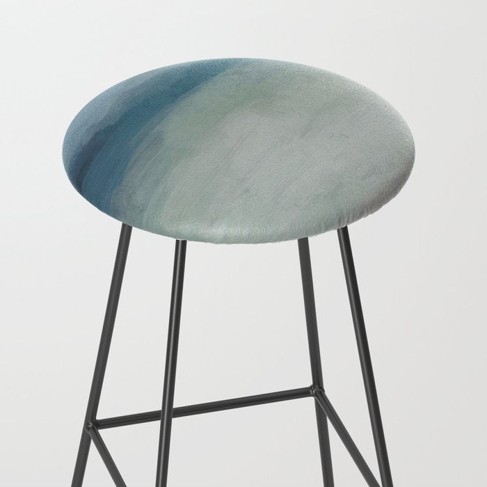 Dragons Teeth Maui - Abstract Painting, Light Blue, Teal, Sage Green Prints Modern Wall Art Stool Gallery Image 2