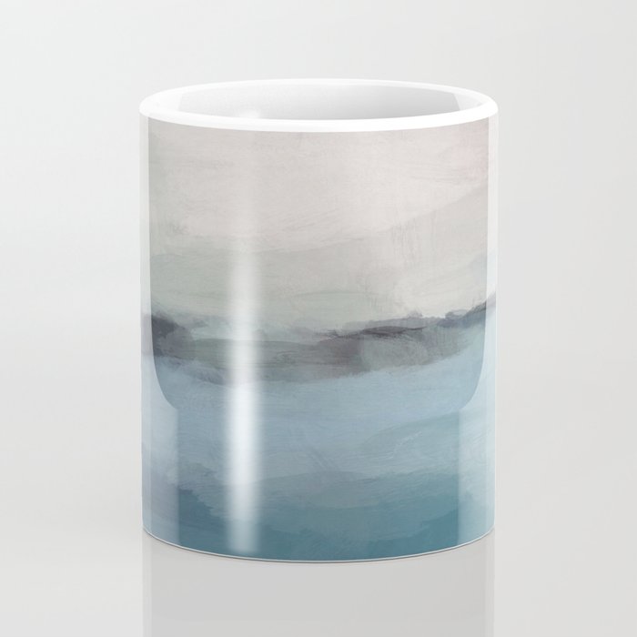 Dragons Teeth Maui - Abstract Painting, Light Blue, Teal, Sage Green Prints Modern Wall Art Coffee Mug Gallery Image 4