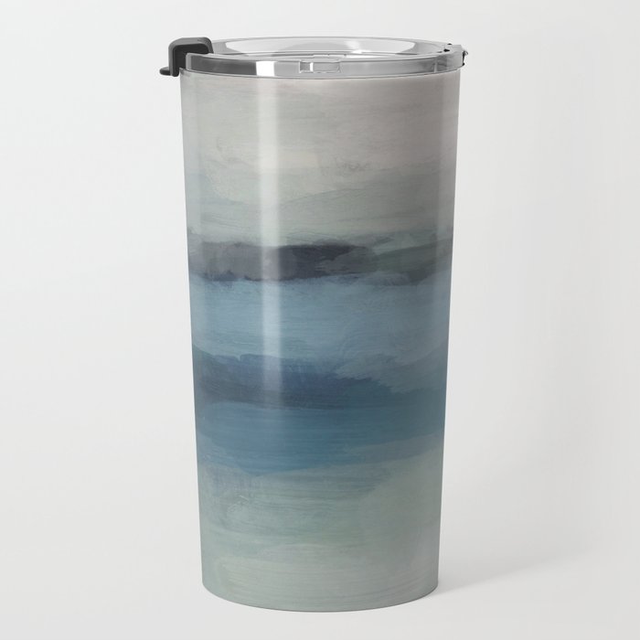 Dragons Teeth Maui - Abstract Painting, Light Blue, Teal, Sage Green Prints Modern Wall Art Travel Mug Gallery Image 3