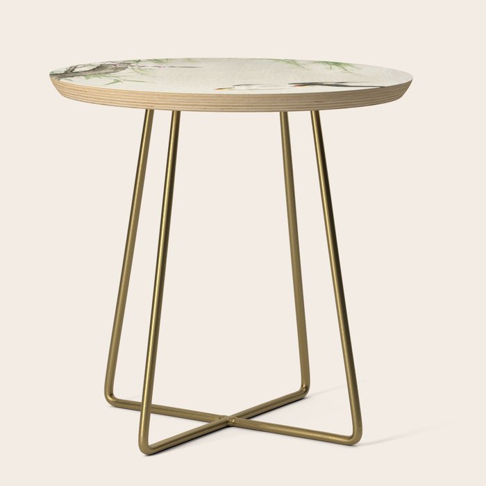 Swallows mid flight - Vintage Japanese Woodblock Print Art Side Table Gallery Image 1