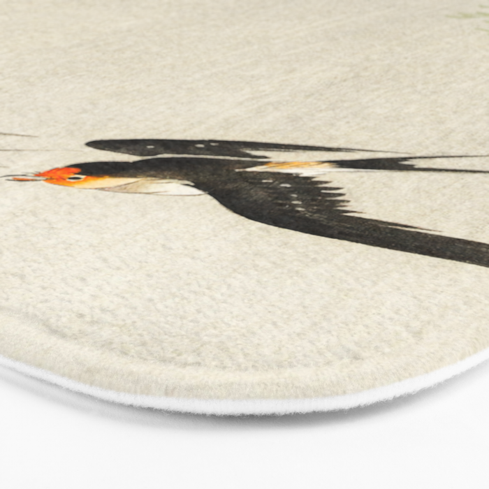 Swallows mid flight - Vintage Japanese Woodblock Print Art Bath Mat Gallery Image 3
