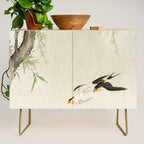 Swallows mid flight - Vintage Japanese Woodblock Print Art Credenza Gallery Image 1