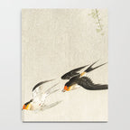 Swallows mid flight - Vintage Japanese Woodblock Print Art Notebook Gallery Image 4