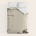 Swallows mid flight - Vintage Japanese Woodblock Print Art Duvet Cover Gallery Image 6