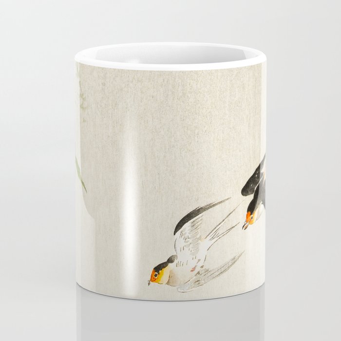 Swallows mid flight - Vintage Japanese Woodblock Print Art Coffee Mug Gallery Image 4