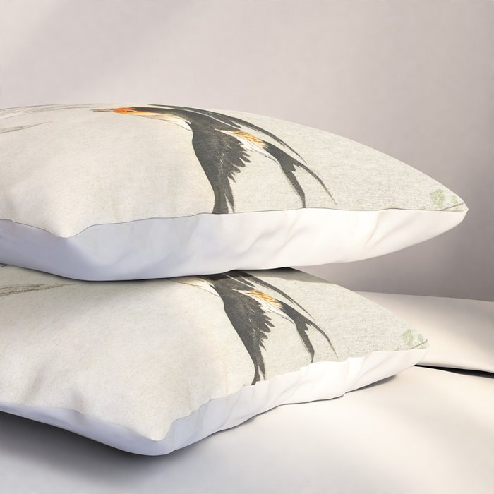 Swallows mid flight - Vintage Japanese Woodblock Print Art Pillow Sham Gallery Image 3
