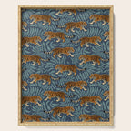 Tigers - dusky blue Serving Tray Gallery Image 1