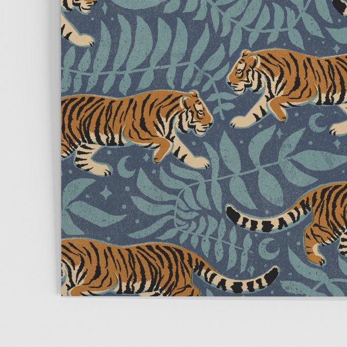 Tigers - dusky blue Poster Gallery Image 3
