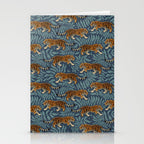 Tigers - dusky blue Stationery Card Gallery Image 2