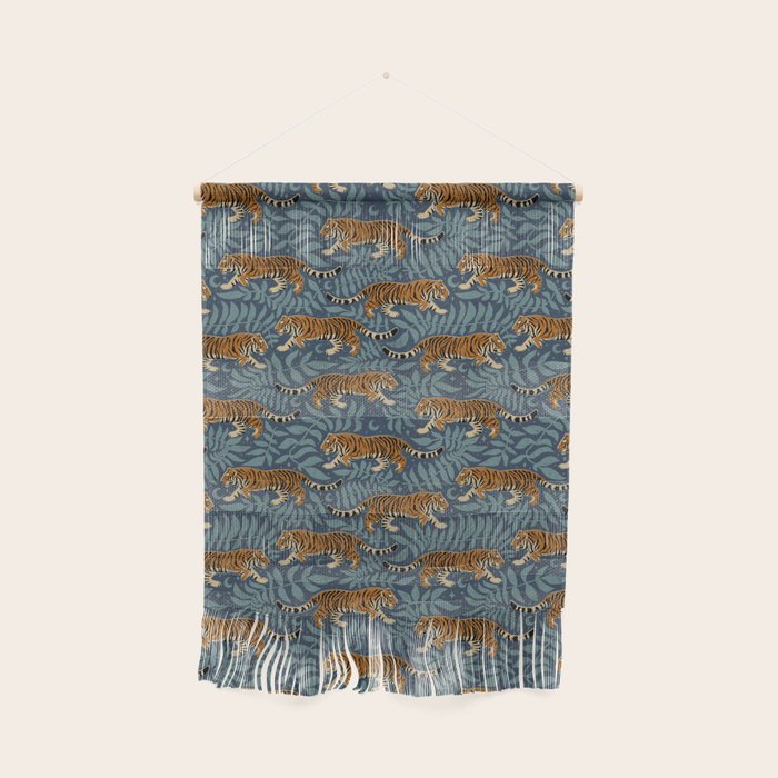 Tigers - dusky blue Wall Hanging Gallery Image 1