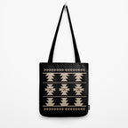 Southwestern Pattern 132 Black and Beige Tote Bag Gallery Image 2