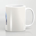 Midcentury Modern Minimalist Funky Cool Tribal Pattern Paynes Grey Pastel Blue Tan Shapes by Ejaaz Haniff Coffee Mug Gallery Image 1