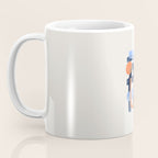 Midcentury Modern Minimalist Funky Cool Tribal Pattern Paynes Grey Pastel Blue Tan Shapes by Ejaaz Haniff Coffee Mug Gallery Image 3