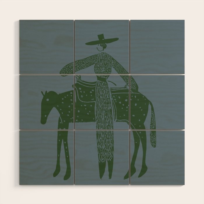 Solo Steady Seamoss â Cowgirl Art with Earthy Tones Wood Wall Art Gallery Image 1