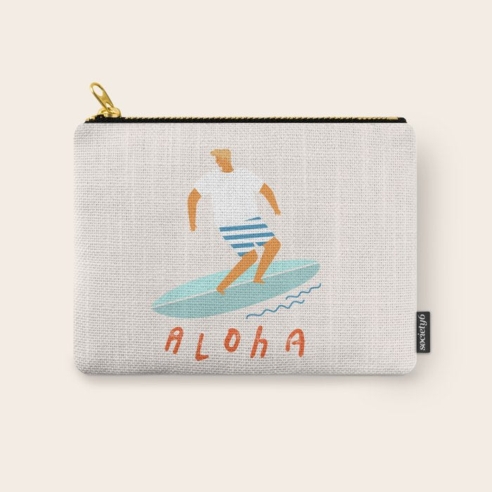 Surfer aloha poster Carry All Pouch Gallery Image 1