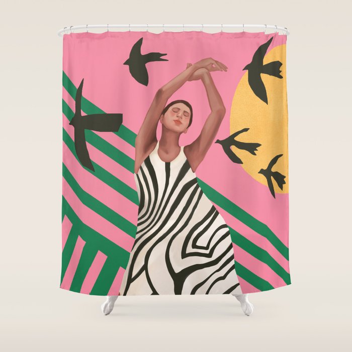 The Zebra Ate the Sun Shower Curtain Gallery Image 1