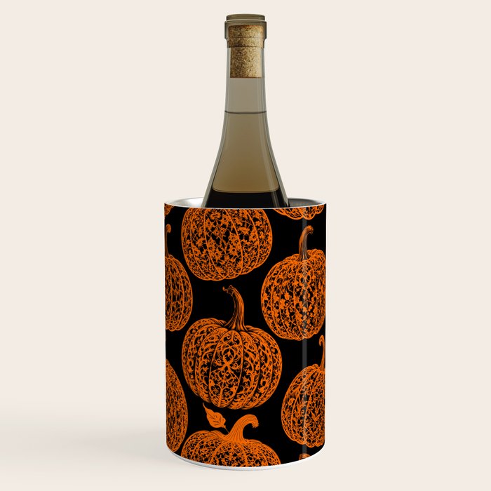 Lace Pumpkin Halloween Pattern Needle Bobbin Crochet Thread Wine Chiller Gallery Image 2