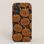 Lace Pumpkin Halloween Pattern Needle Bobbin Crochet Thread iPhone Case Gallery Image 1