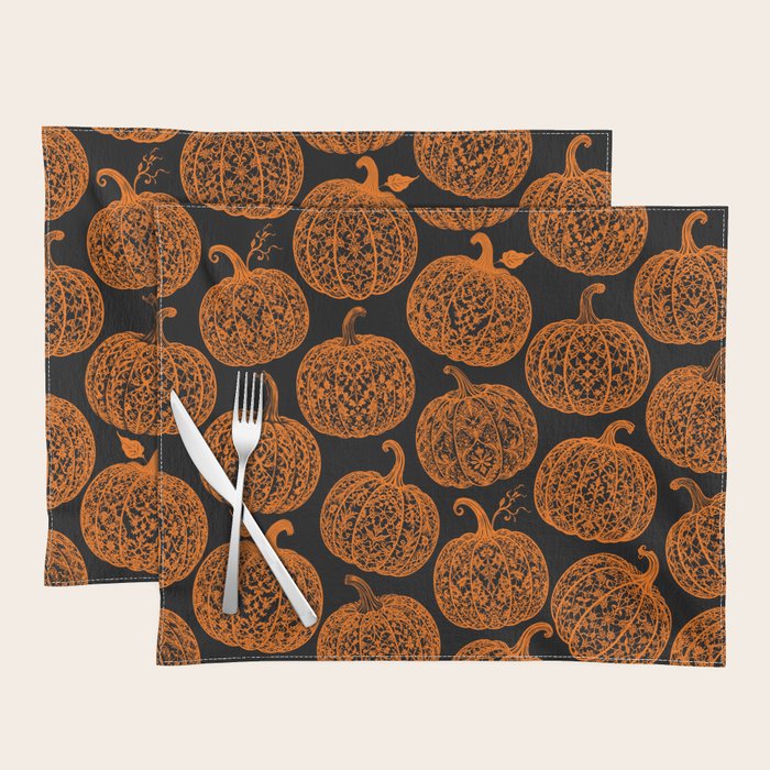 Lace Pumpkin Halloween Pattern Needle Bobbin Crochet Thread Placemat Gallery Image 1