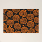 Lace Pumpkin Halloween Pattern Needle Bobbin Crochet Thread Welcome Mat Gallery Image 1