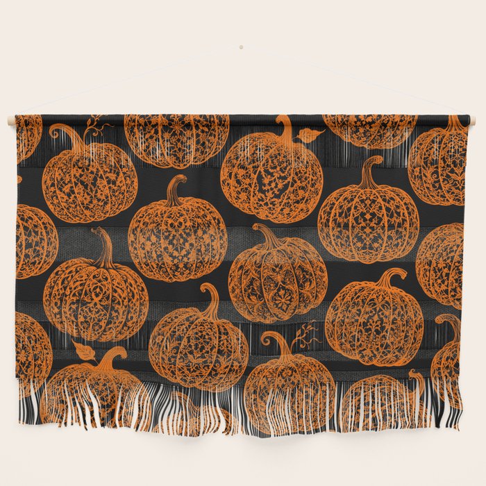 Lace Pumpkin Halloween Pattern Needle Bobbin Crochet Thread Wall Hanging Gallery Image 1