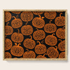 Lace Pumpkin Halloween Pattern Needle Bobbin Crochet Thread Serving Tray Gallery Image 1