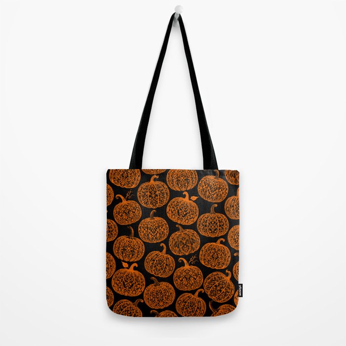 Lace Pumpkin Halloween Pattern Needle Bobbin Crochet Thread Tote Bag Gallery Image 2