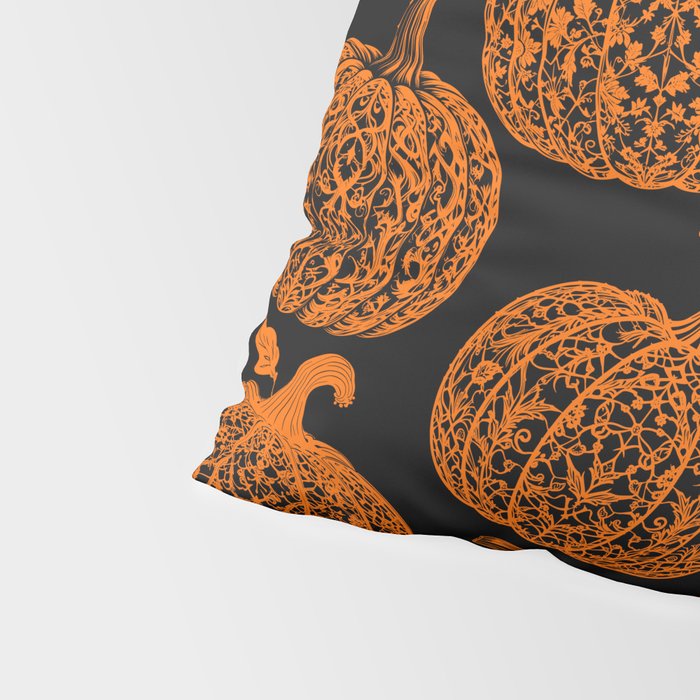 Lace Pumpkin Halloween Pattern Needle Bobbin Crochet Thread Pillow Sham Gallery Image 4