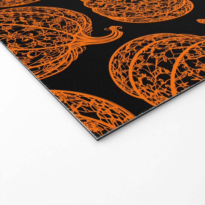 Lace Pumpkin Halloween Pattern Needle Bobbin Crochet Thread Welcome Mat Gallery Image 2