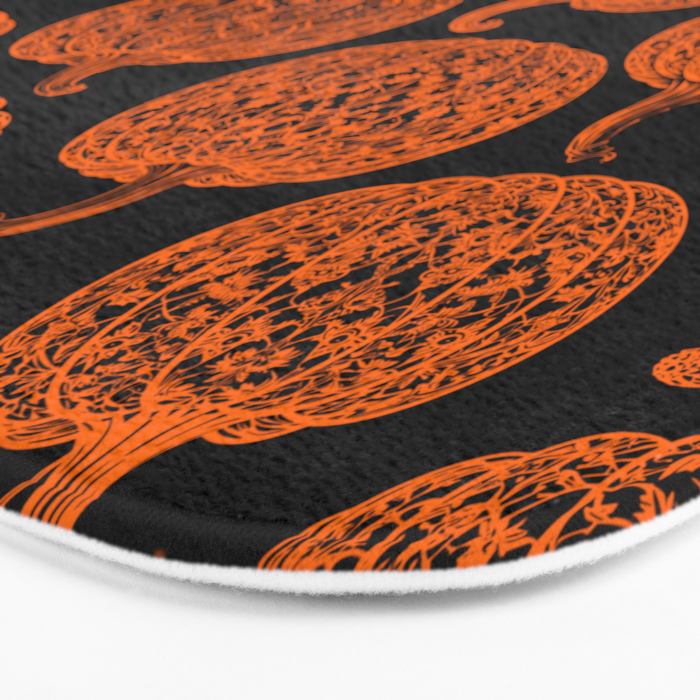 Lace Pumpkin Halloween Pattern Needle Bobbin Crochet Thread Bath Mat Gallery Image 3