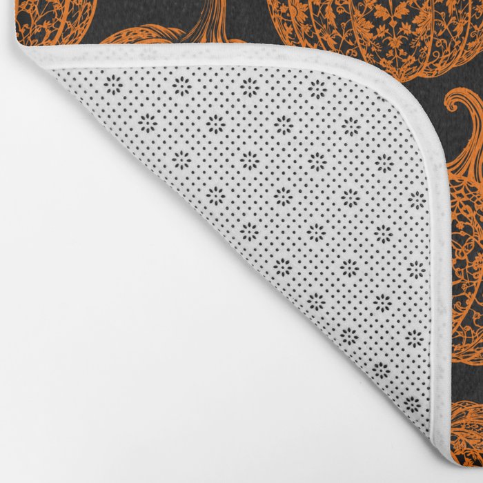 Lace Pumpkin Halloween Pattern Needle Bobbin Crochet Thread Bath Mat Gallery Image 2