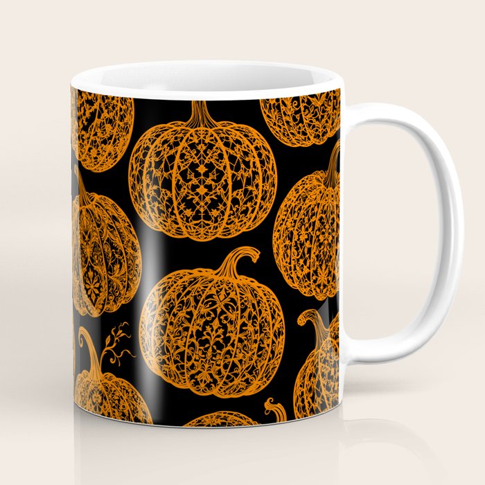 Lace Pumpkin Halloween Pattern Needle Bobbin Crochet Thread Coffee Mug Gallery Image 1