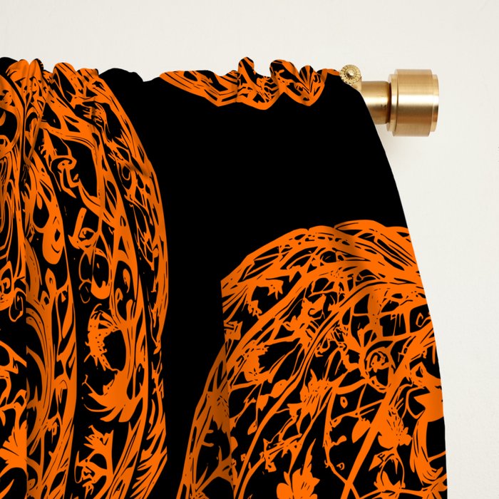 Lace Pumpkin Halloween Pattern Needle Bobbin Crochet Thread Window Curtain Gallery Image 2