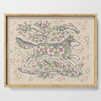 Wolf & Wild Apple Blossoms | Botanical Animal Art Serving Tray Gallery Image 1
