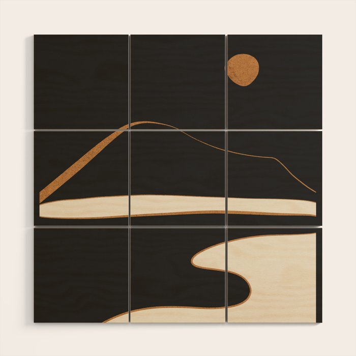 Minimalist Abstract Landscape Wood Wall Art Gallery Image 1