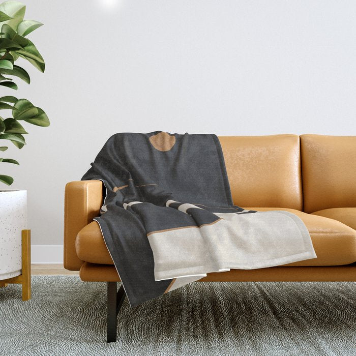 Minimalist Abstract Landscape Throw Blanket Gallery Image 1