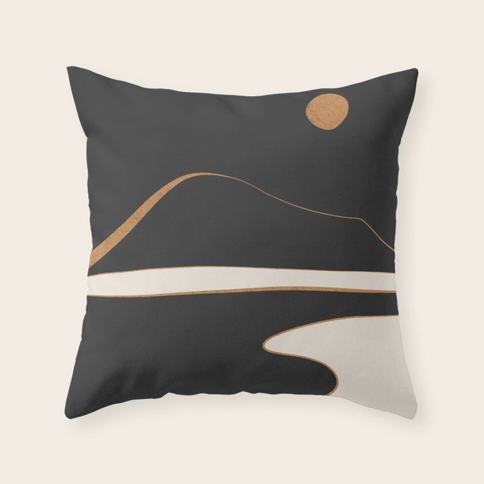 Minimalist Abstract Landscape Throw Pillow Gallery Image 1