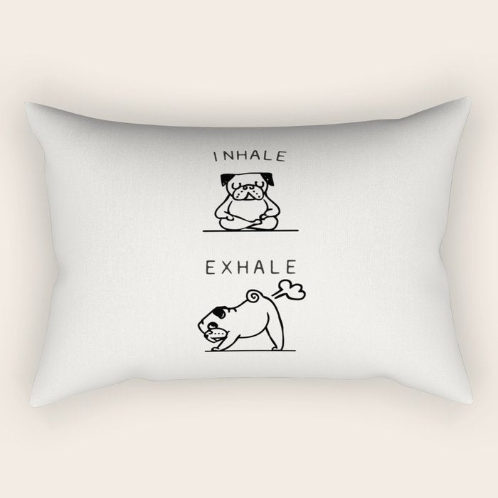 Inhale Exhale Pug Rectangular Pillow Gallery Image 1