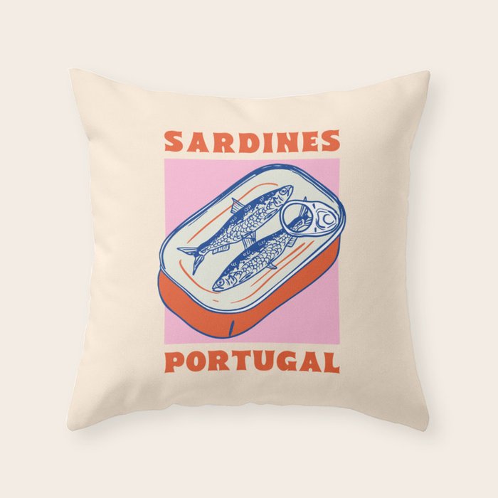 Retro Portugal Sardines in Tin Can Throw Pillow Gallery Image 6