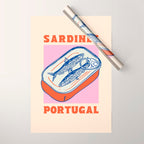 Retro Portugal Sardines in Tin Can Wrapping Paper Gallery Image 1