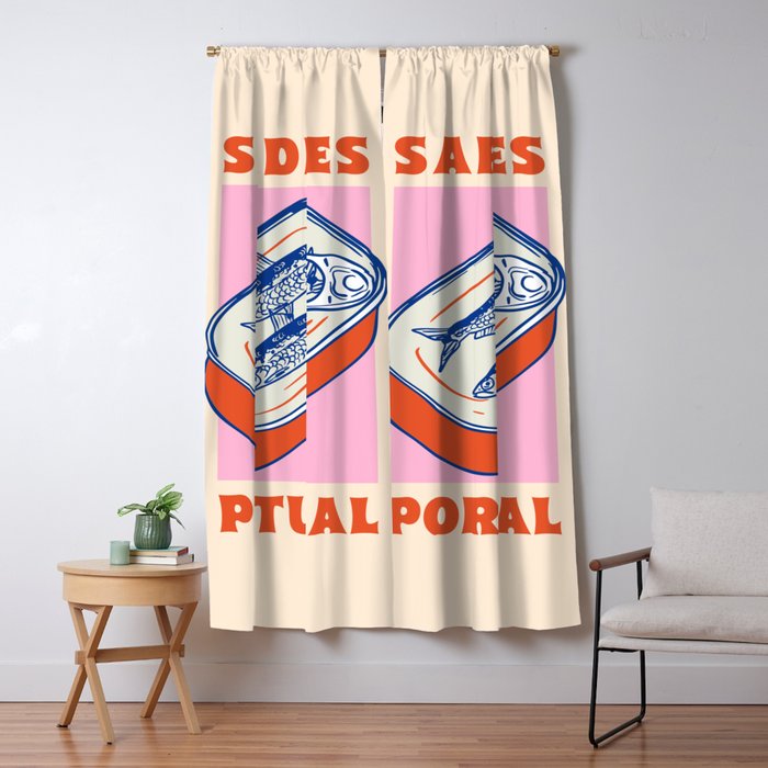 Retro Portugal Sardines in Tin Can Window Curtain Gallery Image 1