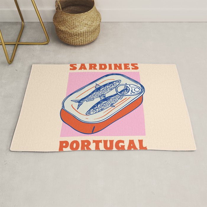 Retro Portugal Sardines in Tin Can Rug Gallery Image 1