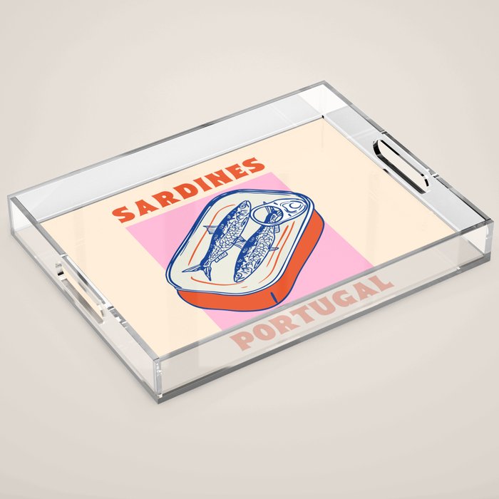 Retro Portugal Sardines in Tin Can Acrylic Tray Gallery Image 1