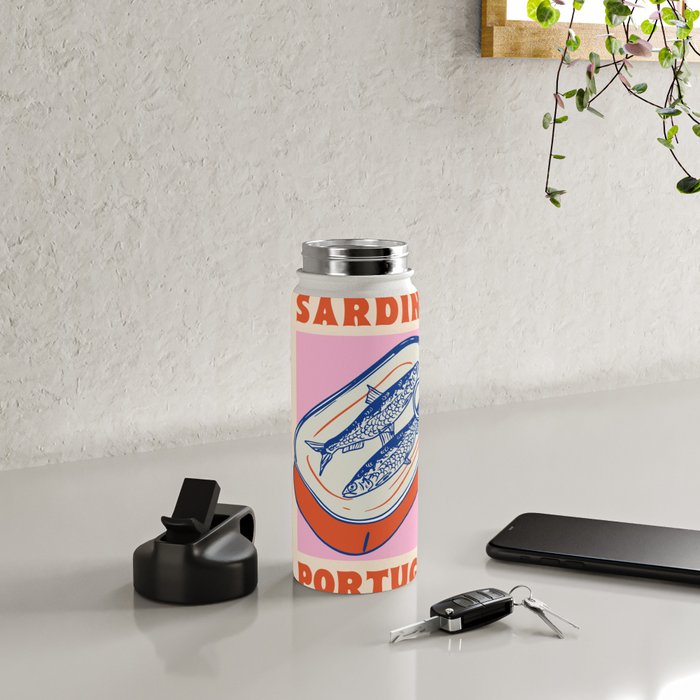 Retro Portugal Sardines in Tin Can Water Bottle Gallery Image 4